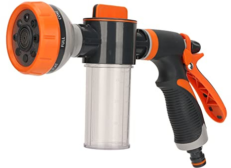 Gartenbewässerung Schaumsprüher, 8 Modi Hochdruck Multifunktionale Wassersprühmaschine, Handbrause Schaumpistole für Autowäschen Haustierdusche Gartenbewässerung (Vorderer Schraubenschlüssel)