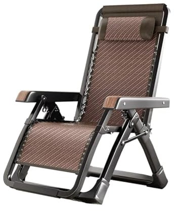 TWSOUL Liegestuhl Klappbar, Relaxsessel Garten, Gartenliege mit Verstellbarer Rückenlehne, Gartenstuhl Klappbar mit Kopfstütze, Camping Sonnenliege, Vielseitiger Liegestuhl (Braun)