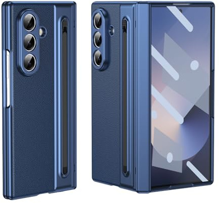 DAJIETOU Funda para Samsung Galaxy Z Fold 7 con ranura para bolígrafo S compacta integrada, protector de pantalla plegable serie protectora con lápiz capacitivo regular (azul)