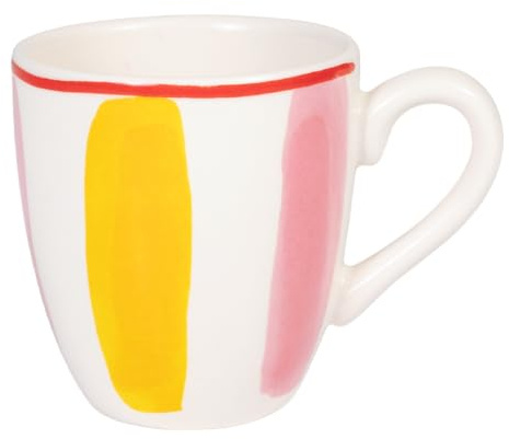 Blond Amsterdam Mini-Becher Streifen Rosa Gelb, 200ml | Keramik, Streifen Design, Für Espresso & Tee, Mikrowellengeeignet, Handwäsche empfohlen