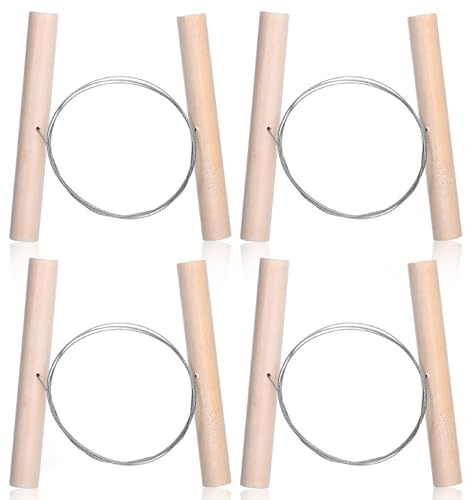 4 Pcs Clay Wire Cutter, Stainless Steel Clay Cutter with Wooden Handle for Pottery, Sculpting, Dough Cutting and Carving
