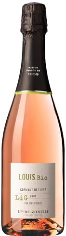 Louis de Grenelle Cabernet Franc Chenin Blanc Crémant de Loire Rosé, 750ml, Sparkling Wine, Organic, Vegan, 12.5% ABV, France, Bottle