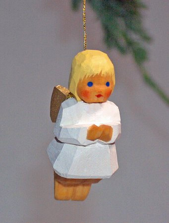 Lotte Sievers-Hahn Krippenfigur Engel fliegend blond Baumwollbeutel
