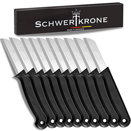 SCHWERTKRONE Coltelli da Frutta e Spelucchino Set (10 pezzi) Prodotto in Solingen, Germania - Acciaio Inox Professionale e Affilato