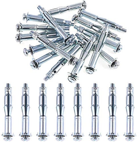 Glarks 30Pcs 6x65MM Heavy Duty Zinc Plated Steel Molly Bolt Hollow Drive Wall Anchor Screws Set for Drywall, Plaster and Tile (M6x65)