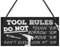 RED OCEAN Funny Tool Rules Garage Man Cave Workshop Shed Hanging Sign Gift For Him Dad Grandad Gift Plaque