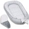 PALULLI® Babynest, multifunktionales Kuschelnest mit Weiches zusätzlicher Matratze, Kokon, Nestchen, Babybett, Reisebett für Neugeborene, 100% Baumwolle Oeko-TEX … (Grey Stars)