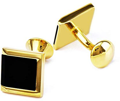 S&W SHLAX&WING Enamel Manschettenknöpfe Herren Gold Schwarz Manschettenknöpfe Elegant