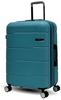 Unik REVOLUTION Maleta Mediana Expandible 67 cm - Maleta de Viaje Rígida para Facturar 23 kg, ABS Ligero, Cerradura TSA, 4 Ruedas Dobles 360° Silenciosas, Asa Telescópica - Verde Esmeralda