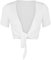 Womens Ladies Cap Short Sleeve Shrug Tie Up Front Crop Bolero Cardigan 8-22 16-18 White
