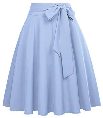 Belle Poque Damen 50 Retro Vintage Rockabilly Rock Damen Knielang Fetliche Röcke , S, Bp561-18