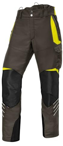 KÜBLER Workwear Pantalones de protección contra cortes PSA 3, color verde oliva/amarillo claro, talla 82