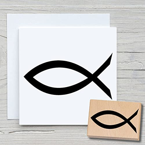 NEWSTAMPS Stempel Fisch Motivstempel aus Holz & Gummi zum Karten und Geschenke basteln, Holzstempel für Tiere, Tierstempel, Meer, Scrapbook, Textilstempel, Deko, Freunde