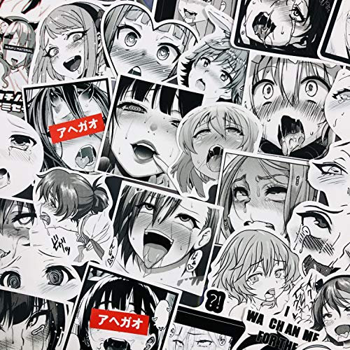 30Psc Ahegao Stickers, Anime Sexy Sticker for Adults, Hot and Sexy Bomb Pinup Girls, Decorating Laptop, Car, Water Bottle, Skateboard