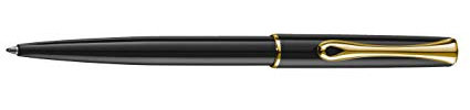 DIPLOMAT Traveller Easyflow Kugelschreiber, Schwarz/goldfarben, 1 Stück (1er Pack)