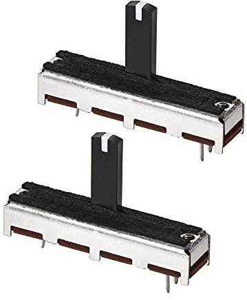 sourcing map 2Stk Fader Variabler Widerstände Mischer Ein Kanal Potentiometer mit Knöpfen 35mm Gerade Rutsche B50K Ohm