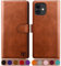 SUANPOT for iPhone 11 6.1 case with [Credit Card Holder][RFID Blocking],PU Leather Flip Book Protective Cover Women Men for apple 11 Phone case Light Brown