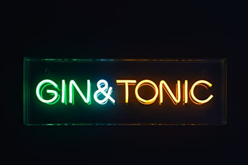 Gin & Tonic - Bright LED Neon USB Powered Dimmable Studio Sign Light Box