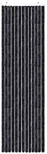 Gecheer Insektenschutz-Vorhang Flauschvorhang Türvorhang Fadenvorhang Fliegenschutz Vorhang Tür Camping Wohnwagen Chenille Anthrazit 120x220 cm