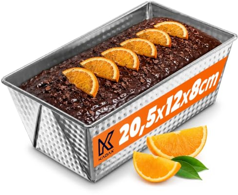 KADAX Rechteckige Backform, Kastenform aus Blech, Königskuchenform mit Antihaftschicht, Brotbackform, Kuchenform, Backform, eckige Brotform (20,5 x 12 cm, Silber)