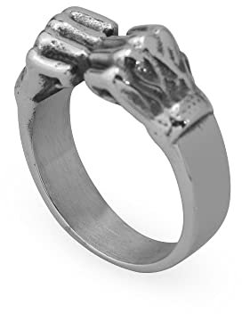 Banemi Ehering Vintage, Herren Ring Edel Silber Faust Edelstahl Verlobungsringe Abschlussgeschenk Größe 70 (22.3)