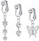 Crdifu 3er Fake Bauchnabelpiercing Clips Kein Piercing Bauchnabel Ring Klemme Falsche Piercing Silber