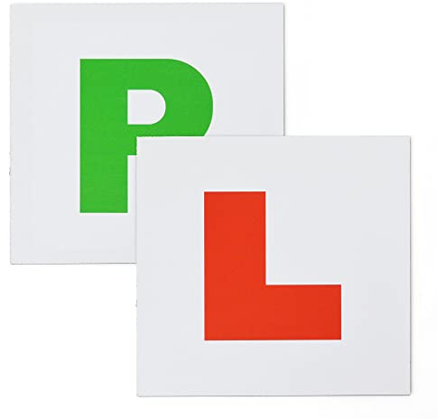 MagFlex® Fully Magnetic Car 'L' Plates and Green 'P' Plates for Car and Motorbikes – Thick, Strong, and Magnetic Learner Plates – No Melting, Blow Off, Paint Damage, Easily Move or Reposition