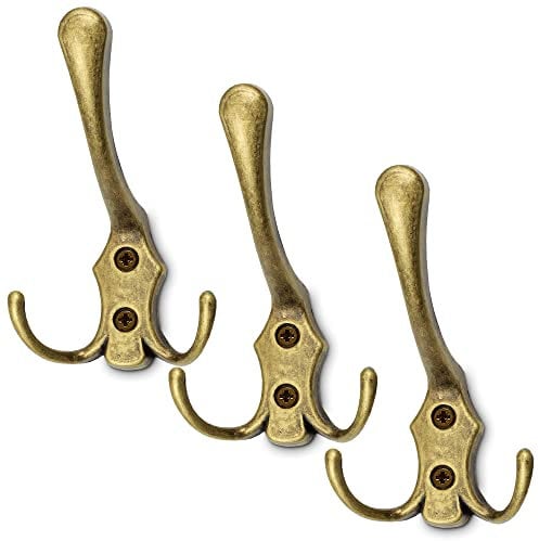 Mavö 3 Stück Kleiderhaken Haken Gold Garderobenhaken Wandhaken vintage Handtuchhaken Elton.L Altgold
