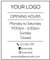Autocollant Horaires d'Ouverture pour Vitrine de Magasin Qualité 3M Personnalisable Retouches Gratuite