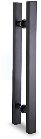 LEGZIT Geschwärzter Edelstahl-Vierkantrohr-Türgriff,Büro-Push-Pull-Glastürgriff/Home-Holztürgriff,8 Größen/1000 x 700 mm