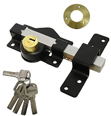 Garage Gate Long Throw Bolt Lock SECURITY SHED 70 50 MM 5 Key (70 MM)