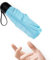 Mini Klein Regenschirm Taschenschirm Mit 6 Rippen, 260T Stoff & Aluminium Schirmständer, Regenschirm kompakt Faltbar Leicht Im Freien UV Schutz Regenschirme für Damen und Kinder Reise Blau Umbrella