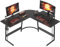 CubiCubi Gaming Tisch Eckschreibtisch 150 x 120 cm, Schreibtisch L Form für Gaming, Ecktisch Computertisch Mit Monitorständer, Platzsparend, Einfach zu Montieren Eck Tisch, Kohlefaser Schwarz