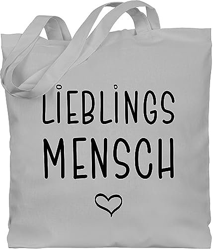 Shirtracer Baumwolltasche - Pärchen - Taschen - Lieblingsmensch - Unisize - Hellgrau - paar mit tasche partner jutebeutel valentinstag paare für geschenk