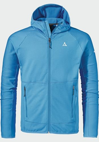 Schöffel Herren Fleece Hoody Style Cascata MNS, Fleecejacke mit Kapuze aus 2-Wege-Stretch, wärmende Outdoorjacke mit 2 Außentaschen, shift blue, 52