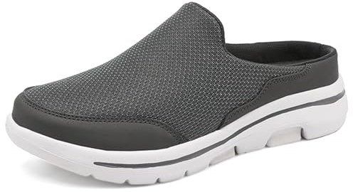 SMajong Zuecos y Mules para Hombre Mujer Respirable Zapatillas de Playa Confortable Zapatos de Jardín Ligeros Sandalias de Verano,B Gris Oscuro, Talla:44 EU