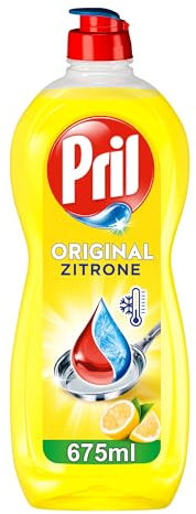 Pril Limone originale (675 ml), detersivo per piatti a mano con il massimo potere sgrassante, per piatti puliti anche in acqua fredda, profumo fresco di limone