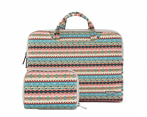 fdsmall 15,6 Zoll Laptop-Hülle, Canvas Computer Bag Case Protective Notebook Case Briefcase Cover Carrying Case Compatible with MacBook Air, MacBook Pro, Tablet PC, Ultrabook, Netbook (rhombus)