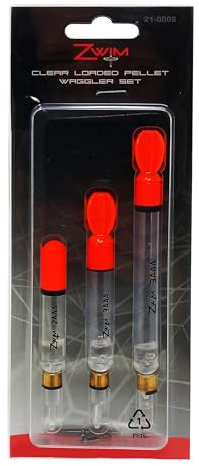 ZWIM 3pcs Clear Loaded Pellet Waggler Carp Fishing Float Set with Float Adaptor & Hi-Viz Tips - Strong Durable - Long Distance Cast [21-0008]