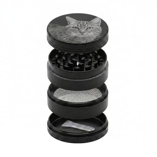 Grinder mit persönlichem Foto - Aluminium Kräuter Crusher -mit Lasergravur - Bildgravur - 4-teiliger Pollen Scraper