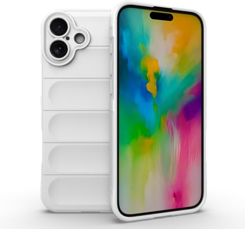 EASSGU Hülle für Smartphone, Compatible with iPhone 16 Plus (6.7 Inches) Weiche TPU Silikon Fall und Kratzschutz Handyhülle - Weiß