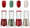Christmas Nail Polish Set, 4PC Quick Dry Nail Polish Nail Varnish, Green Red Glitter Nail Varnish Set, Long Lasting Nail Polish, Non-Toxic Water Based Nail Varnish No Need Cure