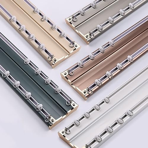 100cm~420cm Vorhangschiene, Aluminium Gardinenschiene, 2-läufige Deckenschiene Decken-Vorhangschiene Gardinenschienen mit stummen Rollen für Vorhänge Fenster Balkon Büros Hotels Kliniken(Gray,210cm/6.