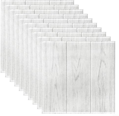Lot de 10 panneaux d'autocollants muraux 3D avec texture bois pour murs TV, canapé, arrière-plan, chambre à coucher, décoration murale, 35 x 35 cm (5#)