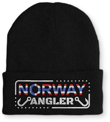 tshirtladen Beanie Norway Angler Wintermütze lustige Mütze mit Spruch