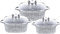 Masterpan Set di 6 pentole quadrate, rivestimento antiaderente, a induzione, 20/24/28 cm, colore: grigio