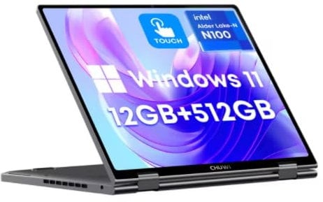 PAXLBF MiniBook X 2-in-1 Laptop, 12GB RAM 512GB SSD, 12th Gen Intel N100(up to 3.4GHz),10.51 Windows 11 Touchscreen Laptop Webca