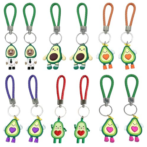 LDBKLGHJ Kawaii Avocado Schlüsselanhänger Avocado Schlüsselanhänger - Kawaii Avocado Kuscheltier Keychain, Süßes Avocado Präsens, Perfekt für Valentinstag, Geburtstag und Weihnachten