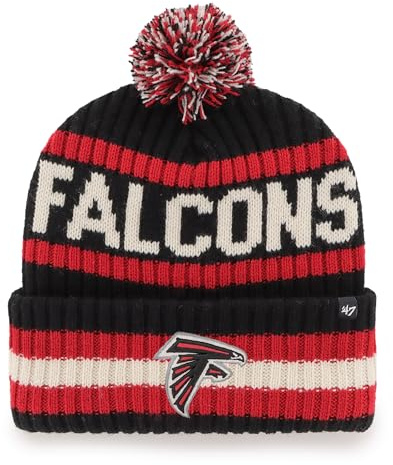 47 NFL Atlanta Falcons Unisex Bering Bobble Winter Hat, Team Logo, Farbe Schwarz