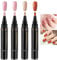 4Pcs One Step Nail Gel Pen,3 in 1 Gel Nail Polish Pen,Pink Nail Polish Pens,Soak Off UV Led Nail Varnish,Red Nail Varnish,Soak Off DIYs Nail Arts Sets Tools,Nail Art Pens,Nail Varnish Quick Dry(#3)